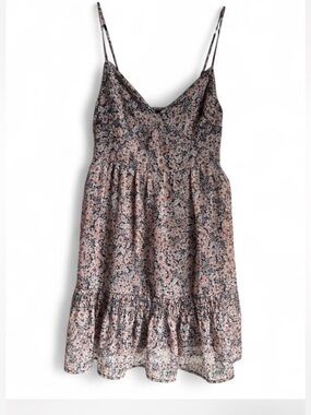 Hollister Navy Top with Floral Trim